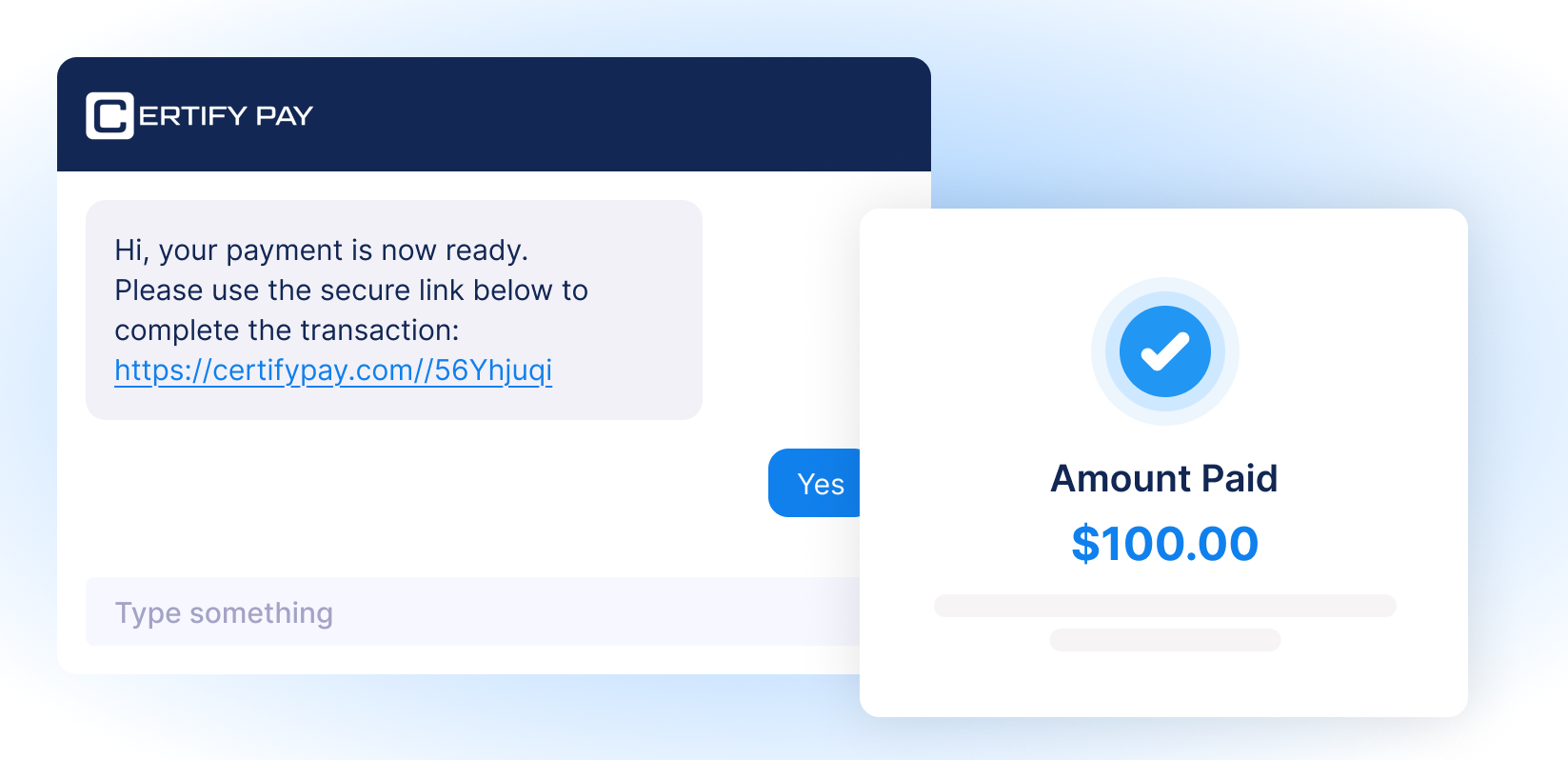 Secure payment link for Certify Health patient portal